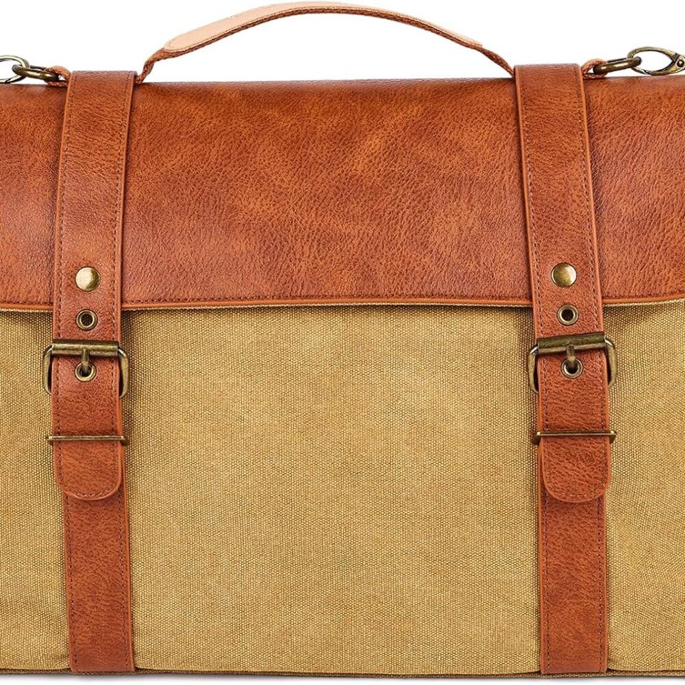 Adjustable Straps Brown Laptop Messenger Bag – Stylish & Secure Crossbody Case